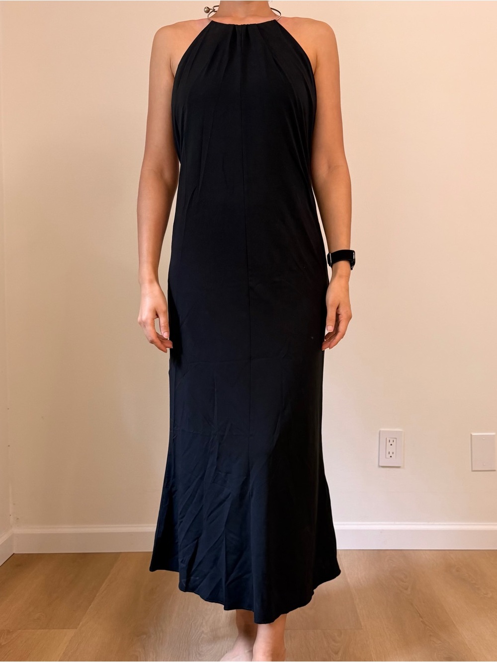 Cos Black Halter Maxi Dress
